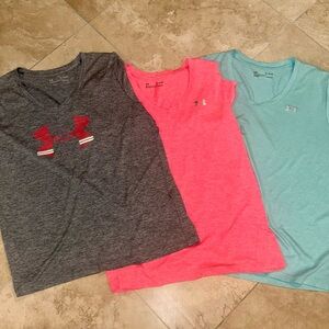Under Armour Women's Short Sleeve Tees - Gray, Pink, Blue